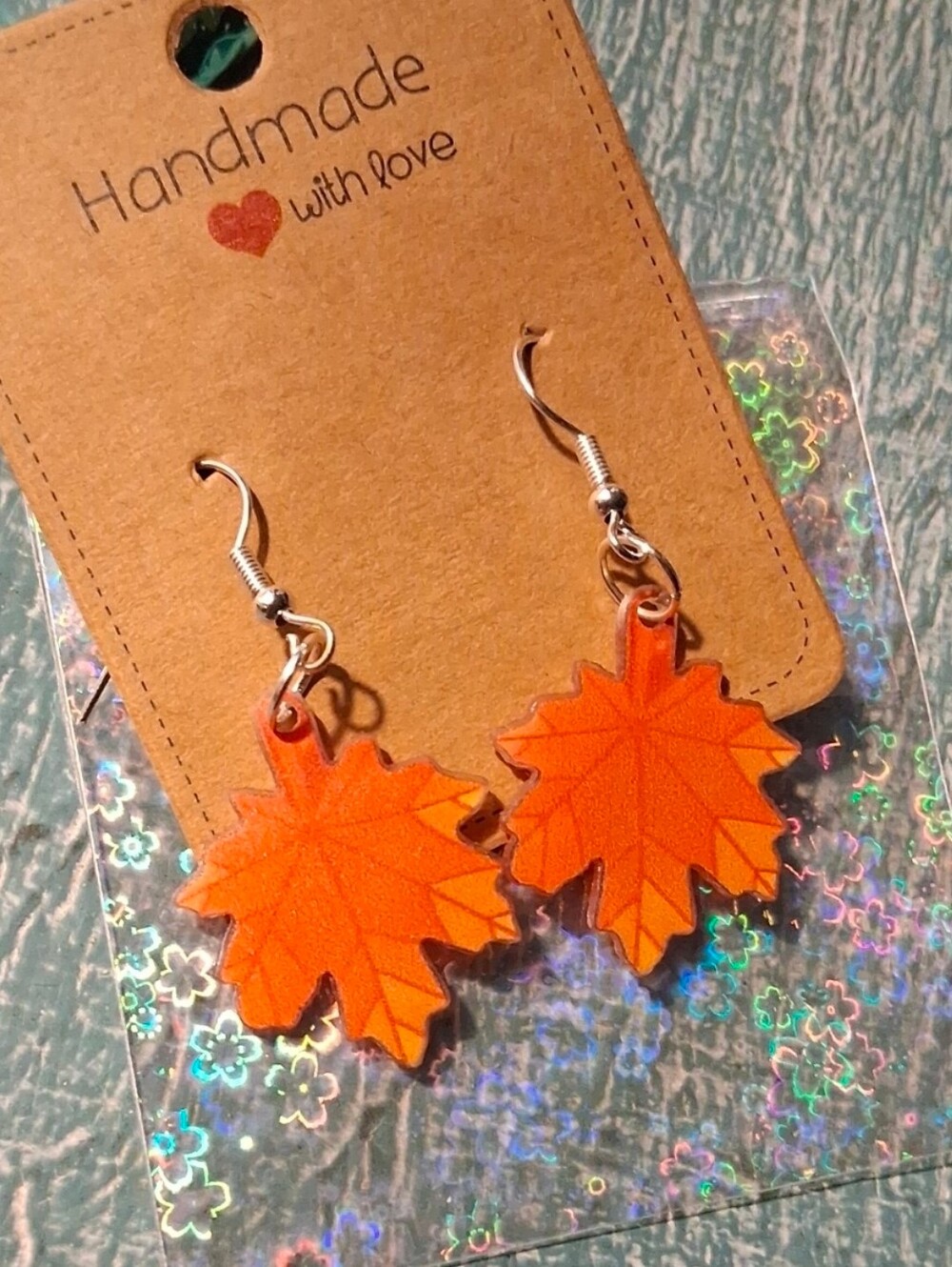 $8 Each Or Bundle 5/$20 Handmade Orange Maple Leaf/Autumn Drop Earrings